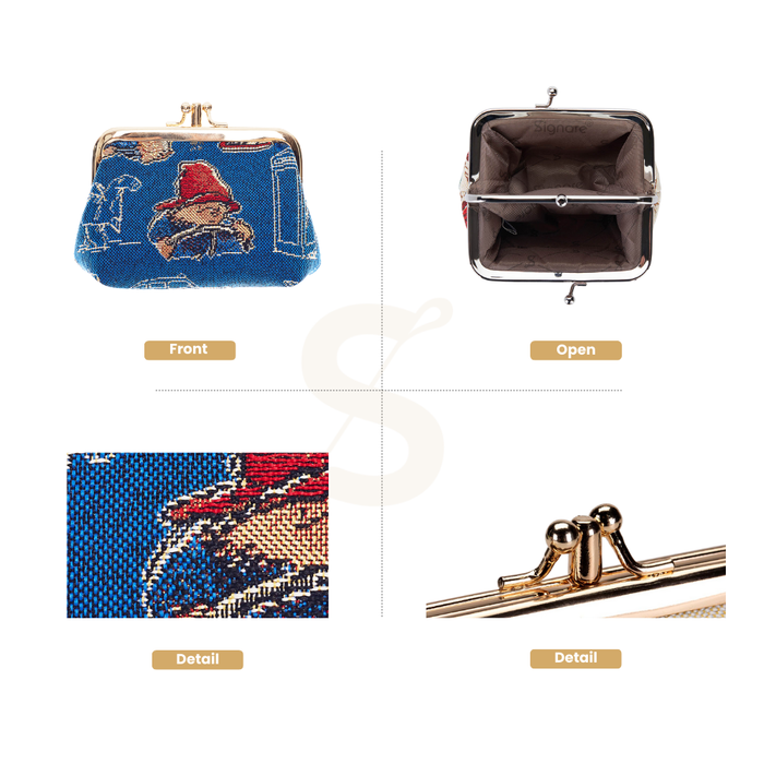 FRMP-PADDBL | Paddington Bear Blue Coin Clasp Frame Purse