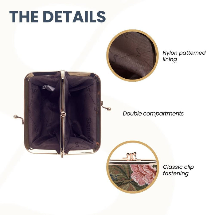 FRMP-PEO | PEONY COIN CLASP FRAME PURSE WALLET