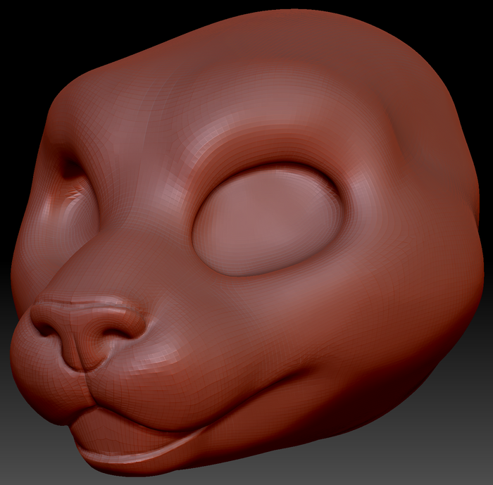 Gender Neutral Somali Cat Static Jaw Head Base Variant 1