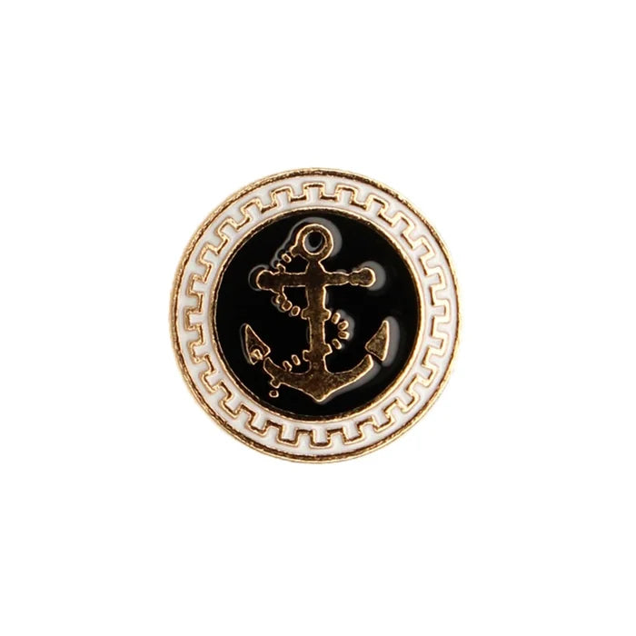 Gold and Black Anchor Metal Buttons | 18mm(28L) & 23mm(36L)
