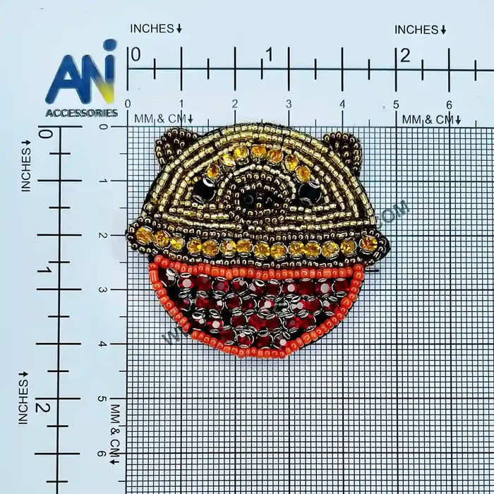 Gold and Red Bear Patch
