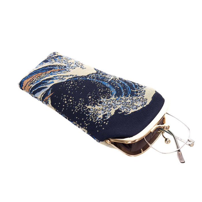 GPCH-BM-WAVE | Great Wave off Kanagawa Navy Blue Glasses Pouch/Case