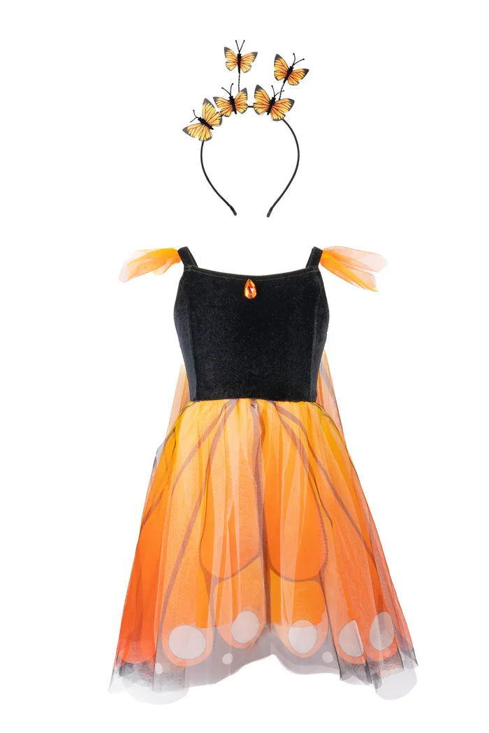 Great Pretenders Butterfly Twirl Dress with Wings & Headband - Monarch