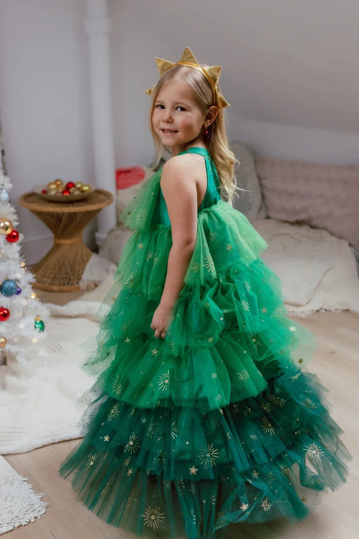 Great Pretenders Christmas Tree Dress with Headpiece - Green