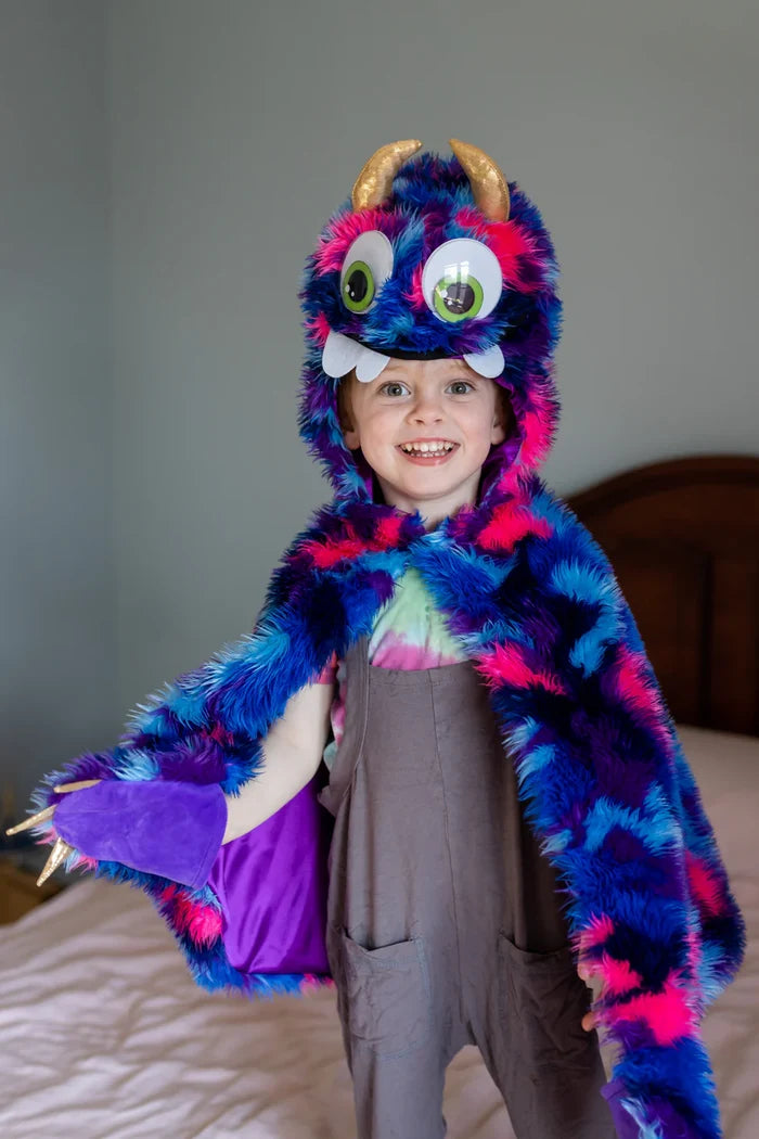 Great Pretenders Goober Monster Cape - Blue/Purple