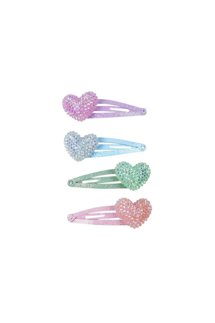 Great Pretenders Sparkle Heart Bobble Hair Clips 4pc Set