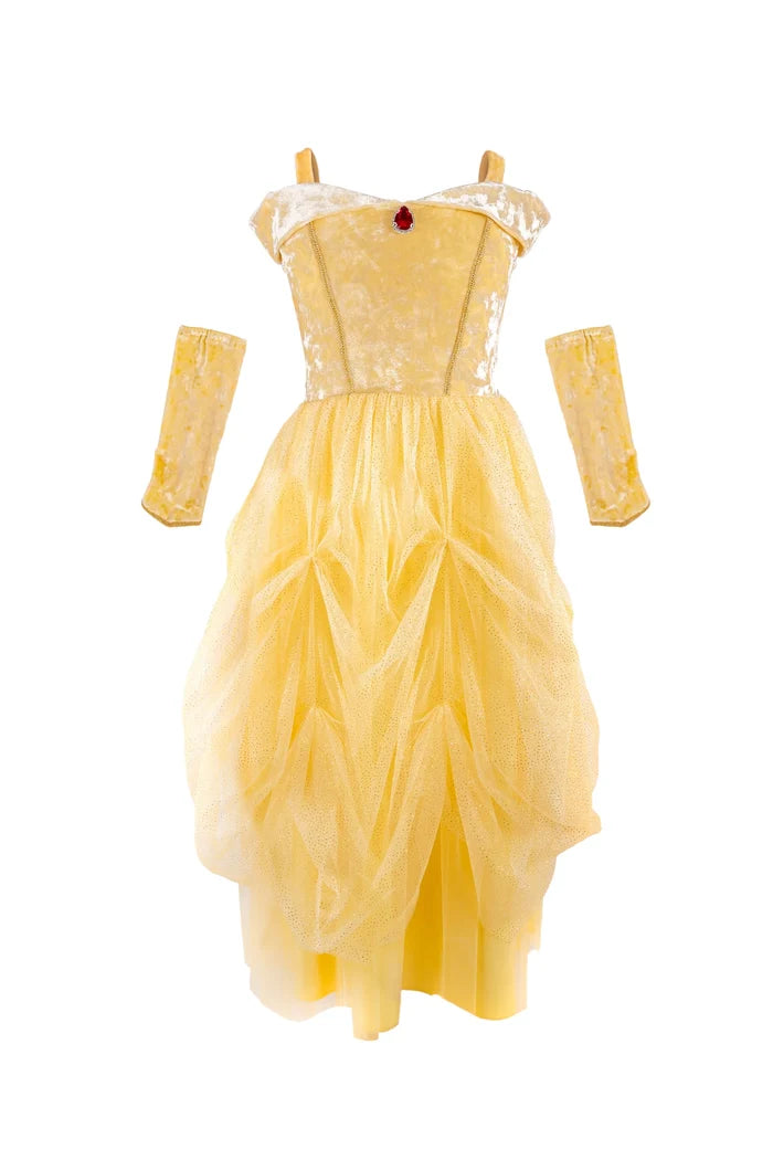 Great Pretenders Velvety Soft Yellow Princess Gown with Arm Warmers