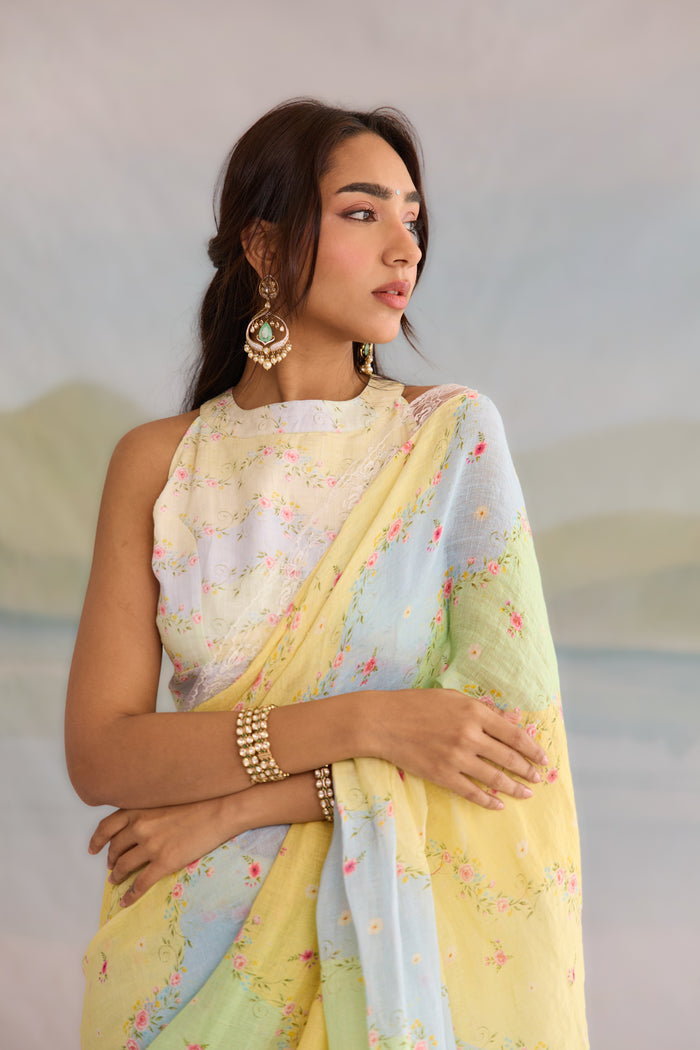 Gul Sanjh Linen Blouse