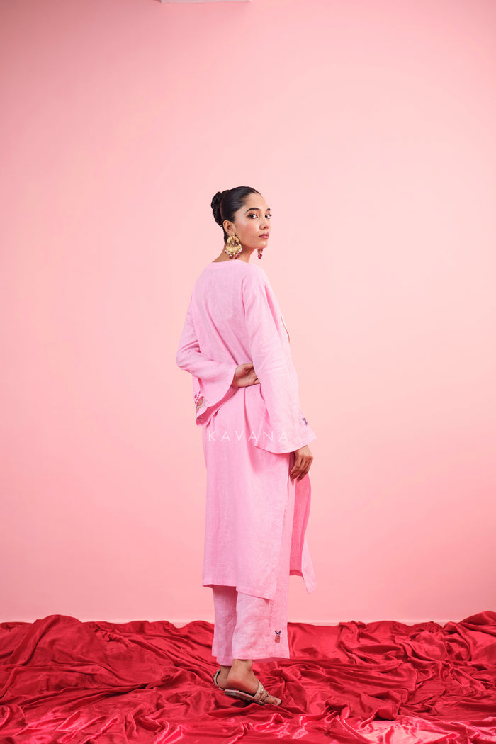 Gulab Linen Kurta Set