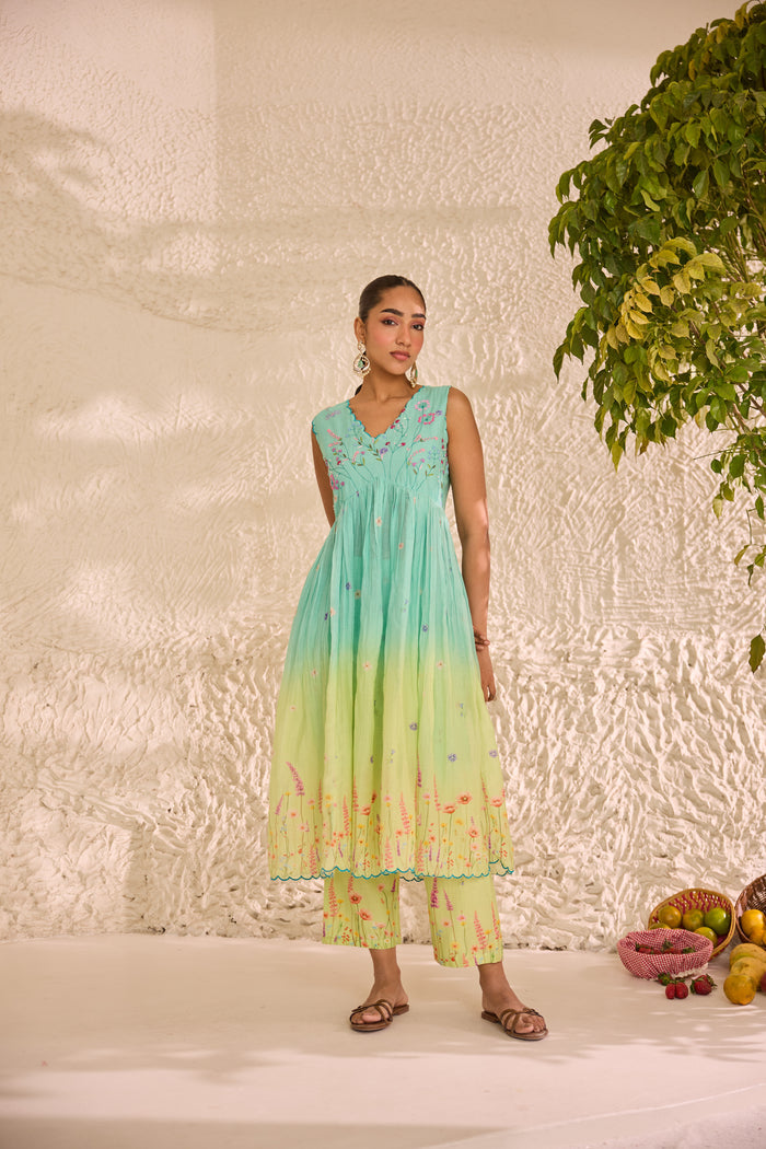 Gulnaar Chanderi Kurta Set