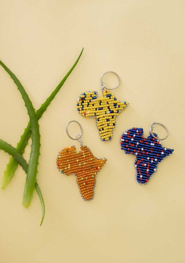Hand Beaded African Key Chain