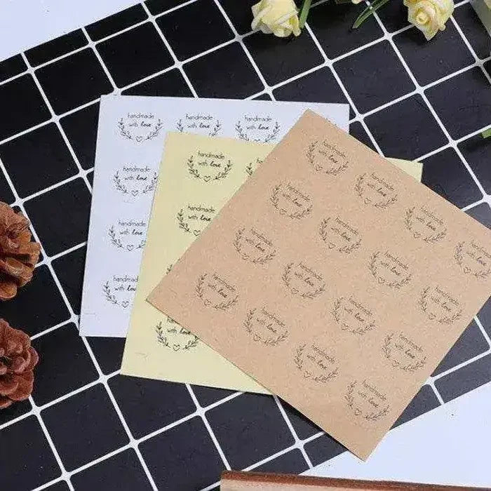 Handmade With Love Stickers Pack Candle Labels Stickers Sheet Soap Labels