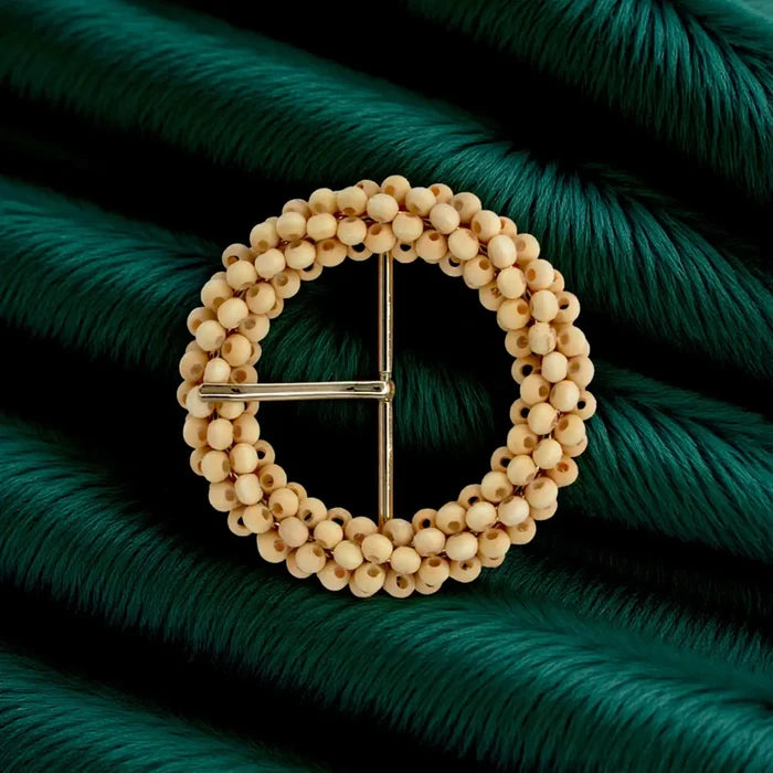 Handwoven Inspired Raffia Button | 3 inches (7.8cm)