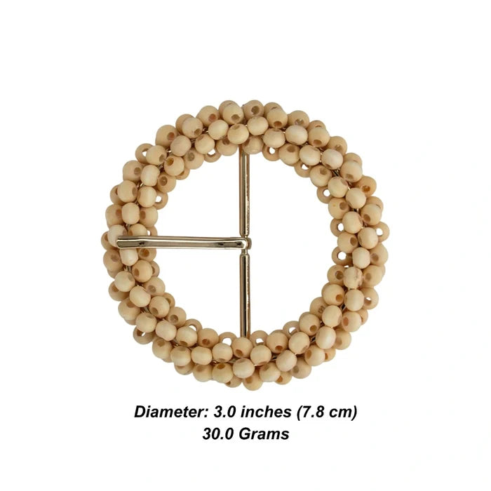 Handwoven Inspired Raffia Button | 3 inches (7.8cm)