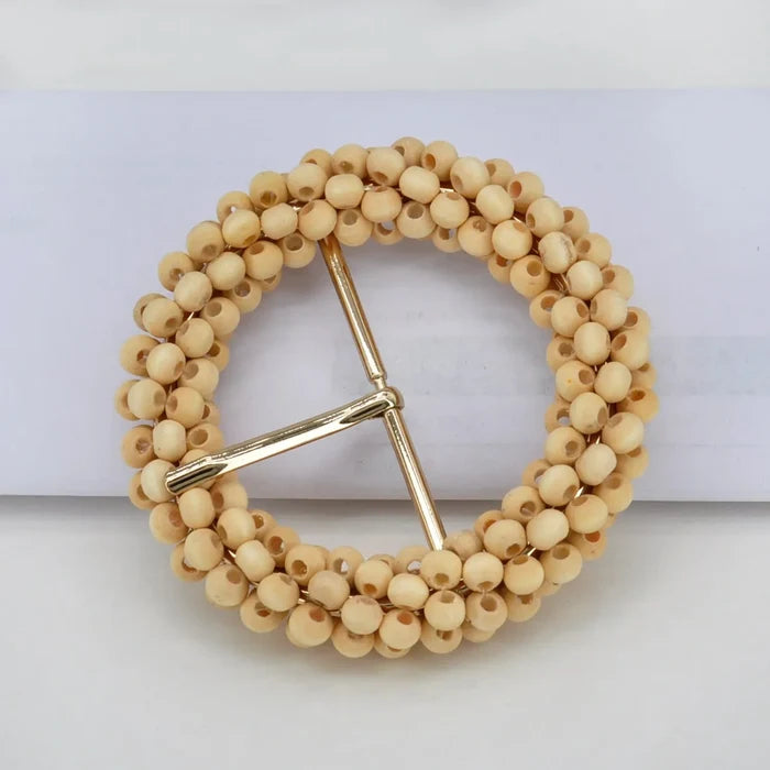 Handwoven Inspired Raffia Button | 3 inches (7.8cm)