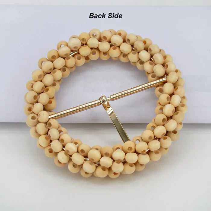 Handwoven Inspired Raffia Button | 3 inches (7.8cm)