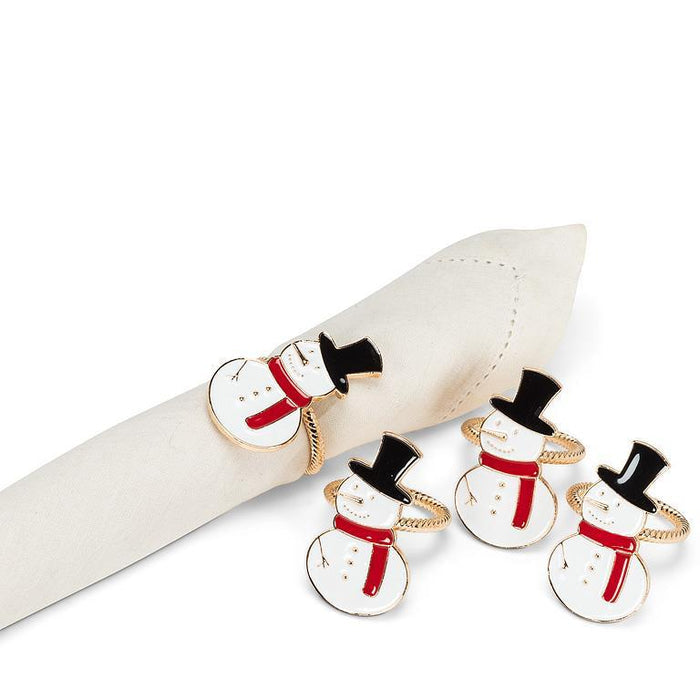 Happy Snowman Napkin Rings. Set of 4