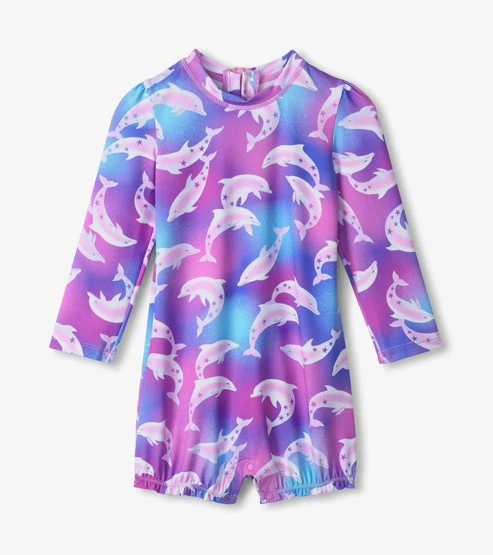 Hatley Baby Rashguard Swimsuit -Airbrush Dolphins