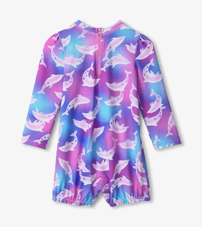 Hatley Baby Rashguard Swimsuit -Airbrush Dolphins