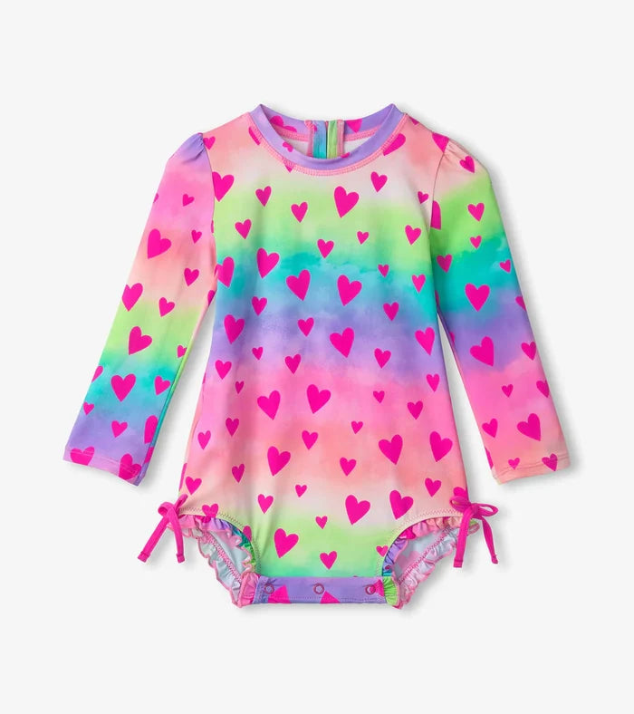 Hatley Baby Rashguard Swimsuit -Kaleidoscope Hearts