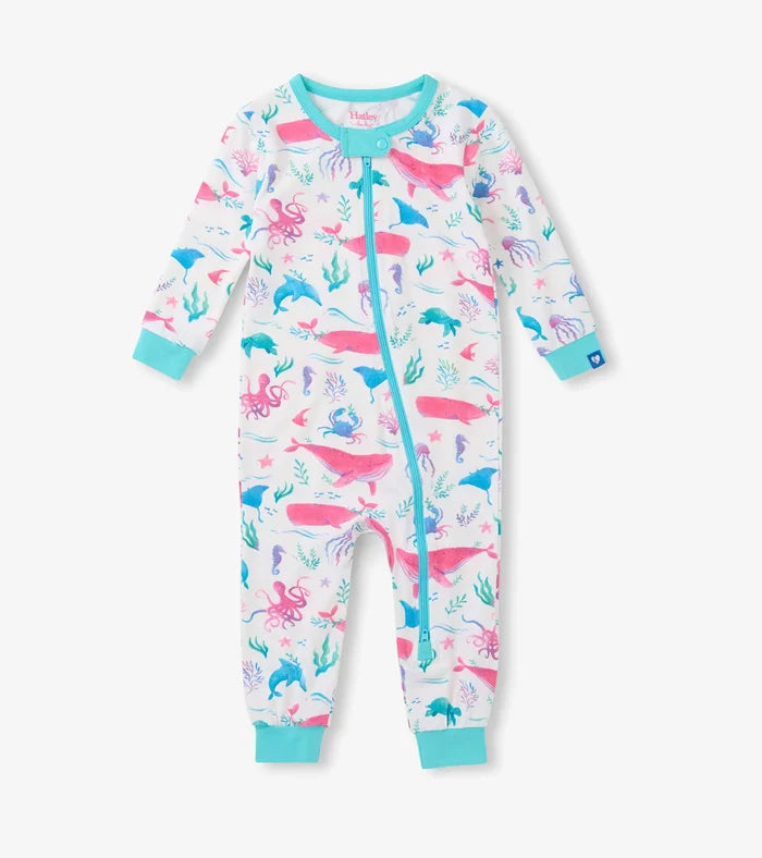 Hatley Bamboo Coverall - Painted Sealife