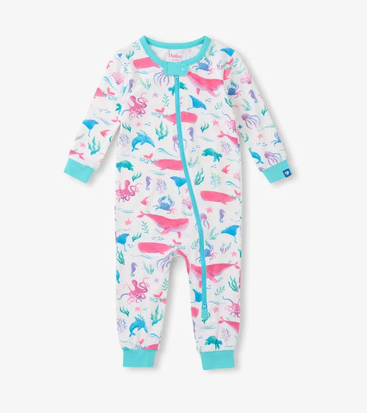 Hatley Bamboo Coverall - Painted Sealife
