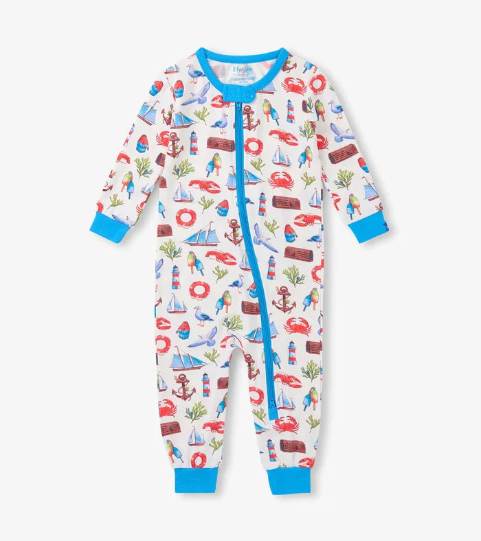 Hatley Bamboo Coverall - Painted Seascape