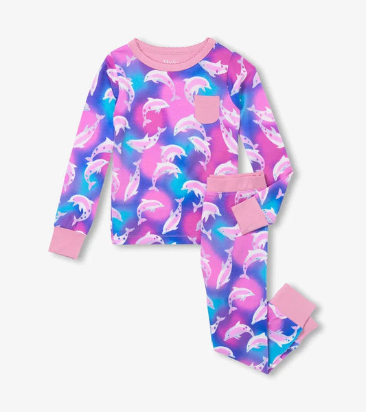 Hatley Bamboo Pajama Set - Airbrush Dolphins