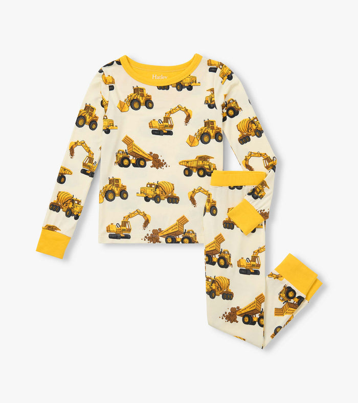 Hatley Bamboo Pajama Set - Construction Trucks