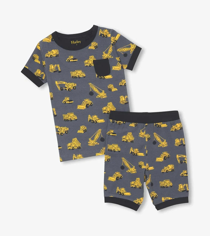 Hatley Bamboo Shorts Pajama Set - Under Condtruction