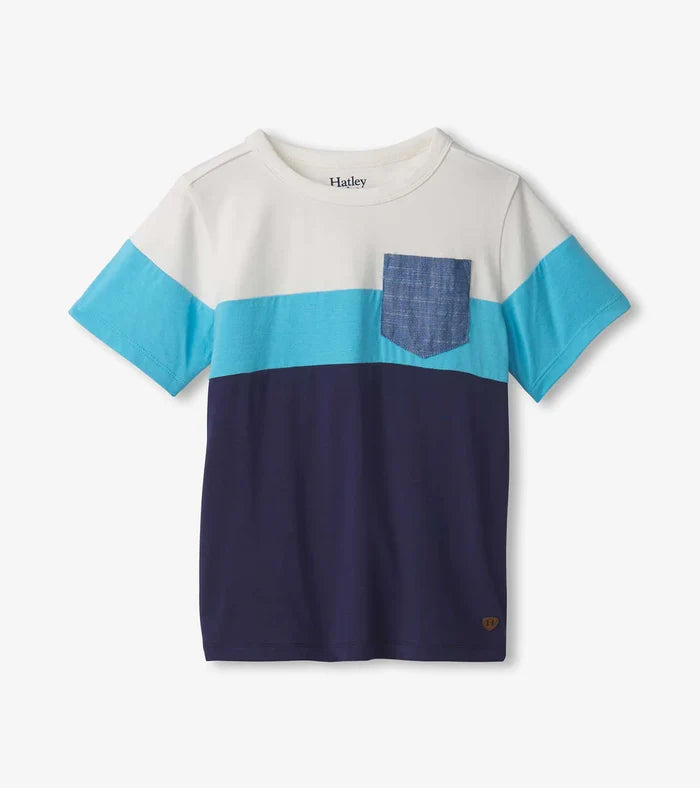 Hatley Bamboo Tee - Patriot Blue Color Block