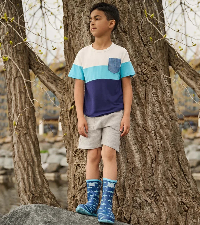 Hatley Bamboo Tee - Patriot Blue Color Block