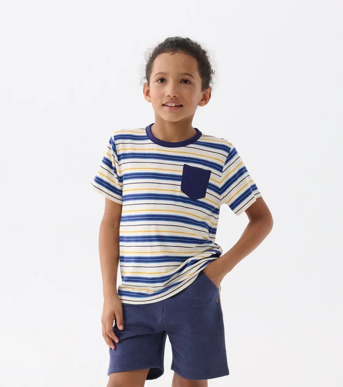 Hatley Bamboo Tee -Patriot Blue Stripes