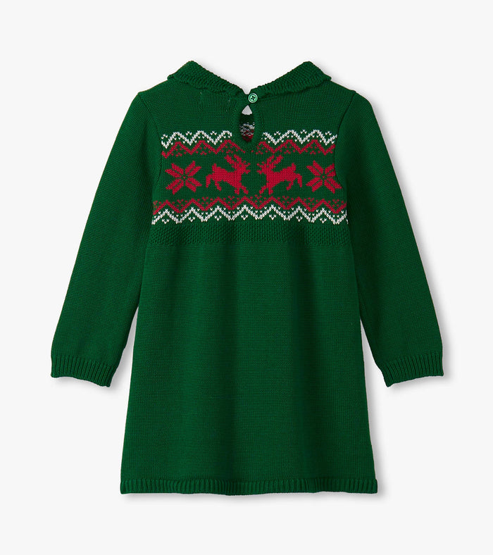 Hatley Cable Knit Sweater Dress - Eden Green