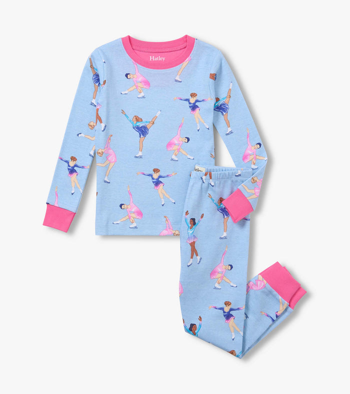 Hatley Cotton Rib Pajama Set - Figure Skaters