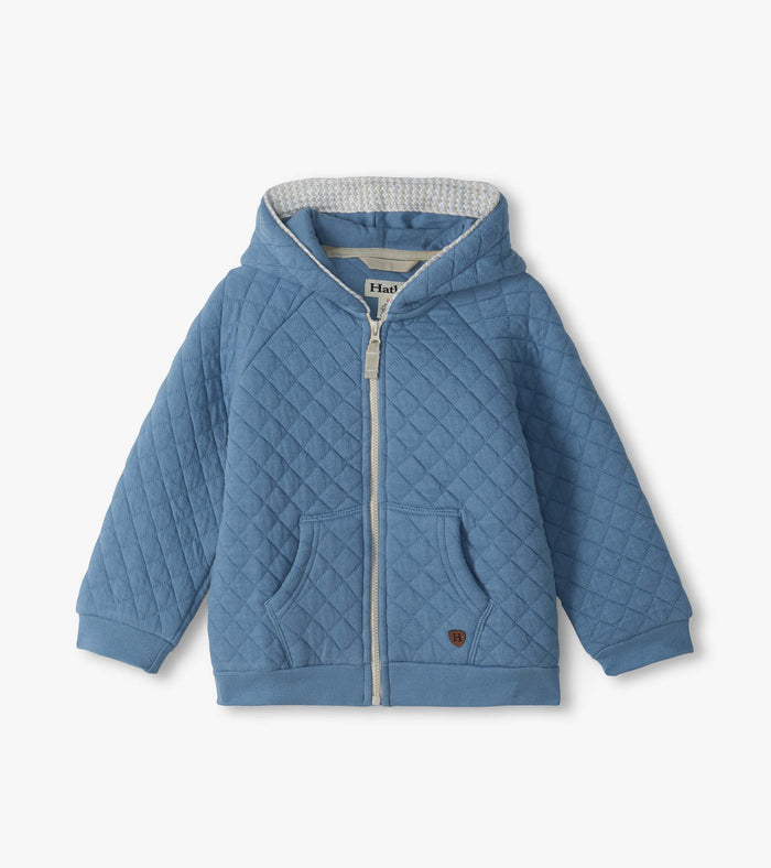 Hatley Faded Denim Quilted Hoodie