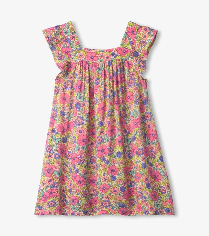 Hatley Flutter Puff Dress - Groovy Flowers