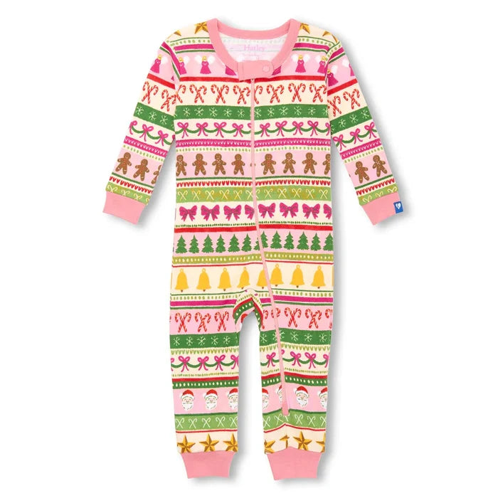 Hatley Fun Fair Isle Cotton Coverall - Pink