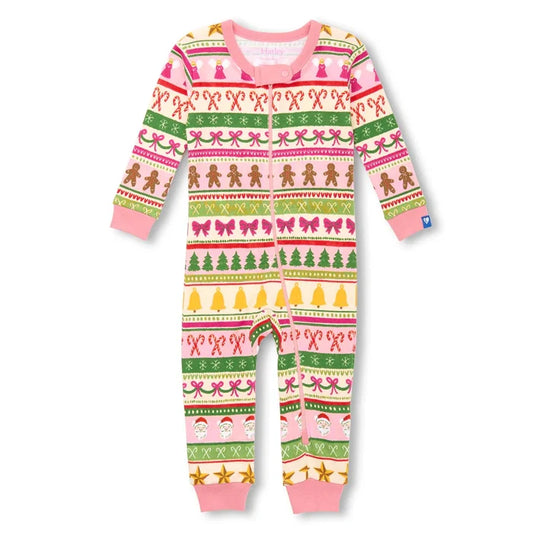 Hatley Fun Fair Isle Cotton Coverall - Pink