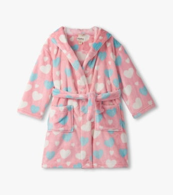 Hatley Fuzzy Fleece Robe - Big Hearts
