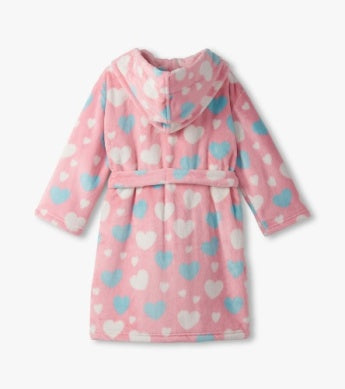 Hatley Fuzzy Fleece Robe - Big Hearts