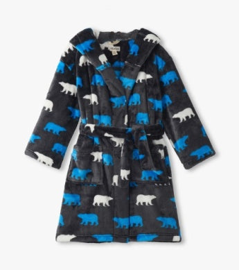 Hatley Fuzzy Fleece Robe - Polar Bear Silhouette