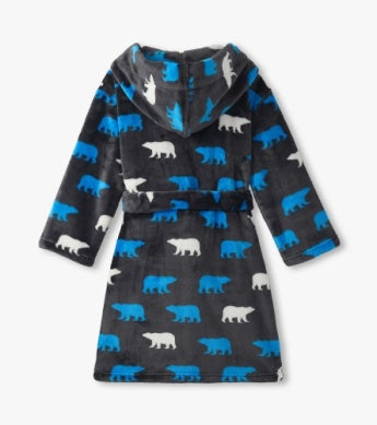 Hatley Fuzzy Fleece Robe - Polar Bear Silhouette