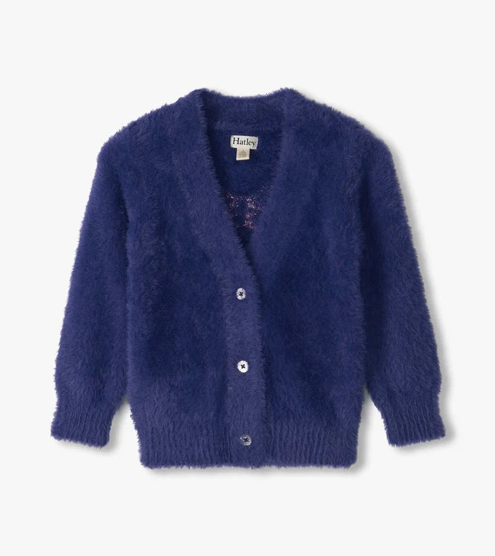 Hatley Girls Pink Bows Fuzzy Cardigan