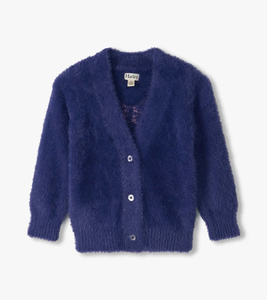 Hatley Girls Pink Bows Fuzzy Cardigan