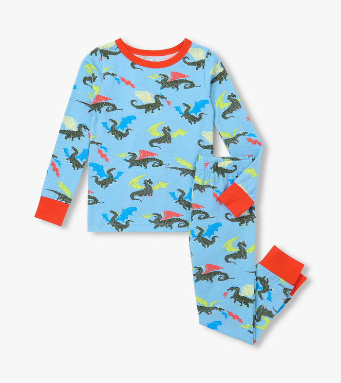 Hatley Jersey Stretch Pajama Set - Glow in the Dark Dragons