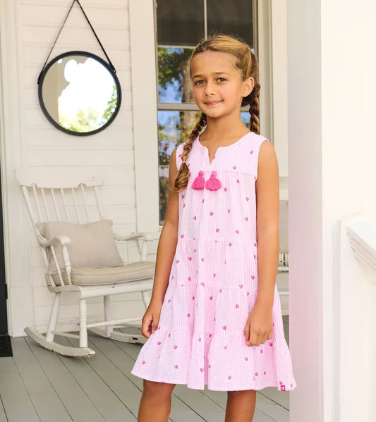 Hatley Layered Tiered Dress - Gingham Berries