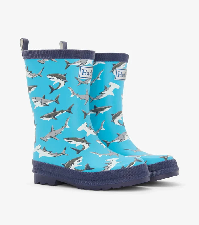 Hatley Matte Rain Boot - Shark Party