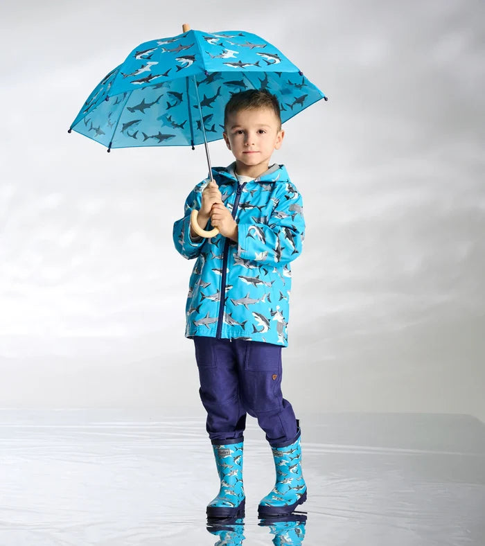 Hatley Matte Rain Boot - Shark Party