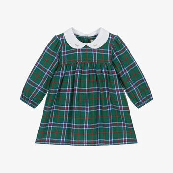 Hatley Plaid Puff Sleeve Pinafore - Eden